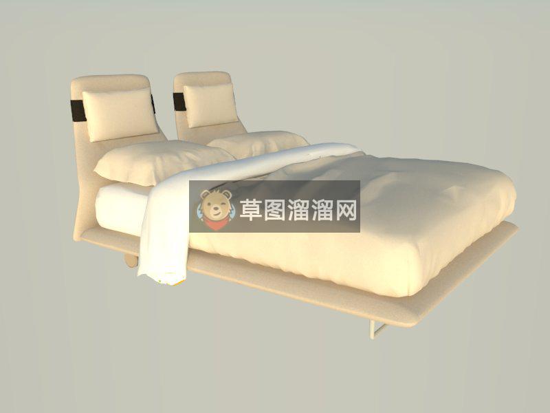 双人床家具免SU模型