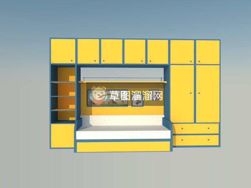 组合柜床铺SU模型