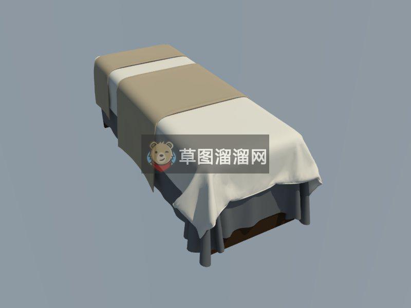 SPA按摩床床铺SU模型