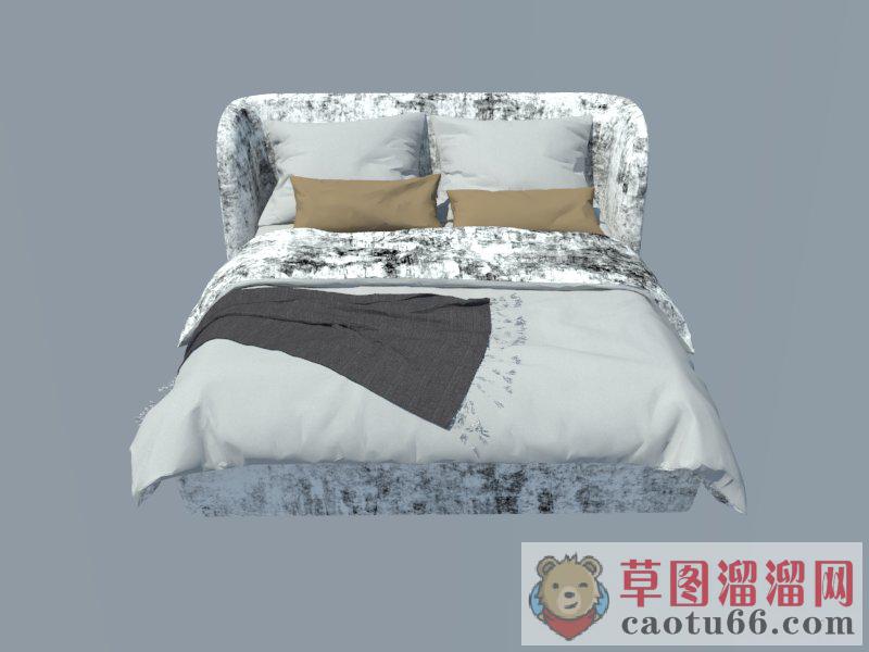欧式现代双人床SU模型