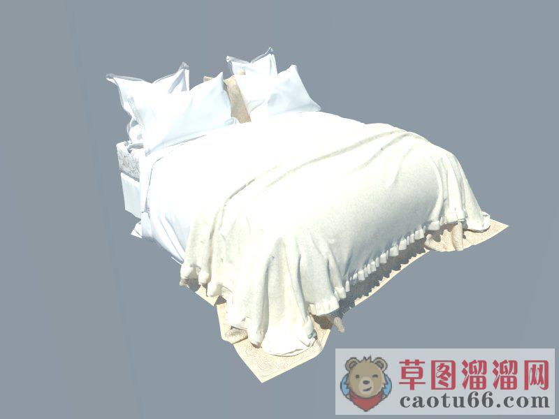 双人床家具SU模型