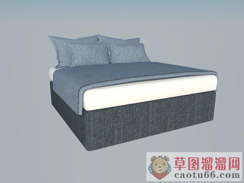 双人床床铺家具SU模型