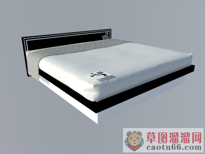 现代床铺SU模型