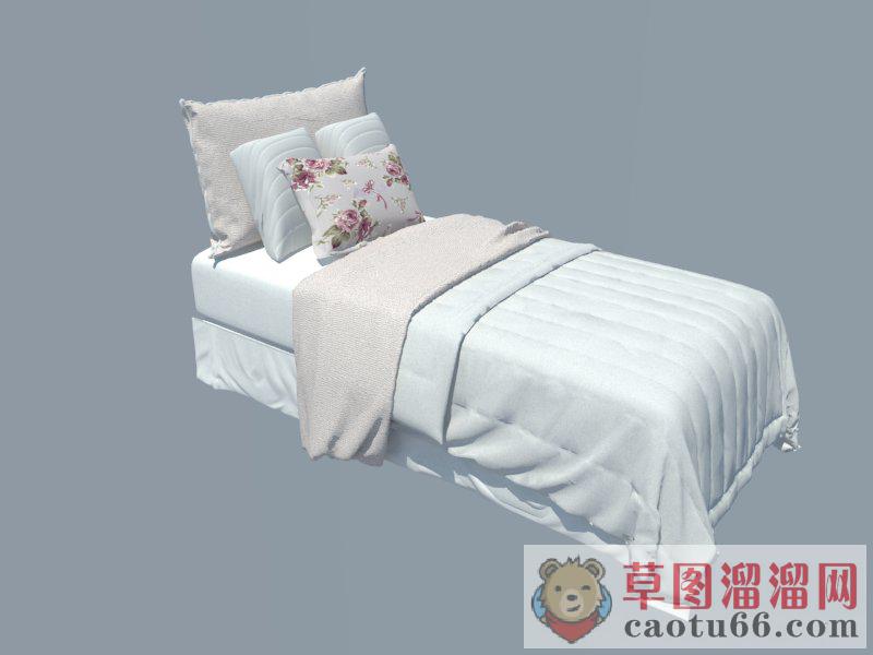 单人床床铺家具SU模型