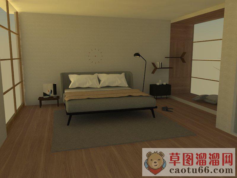现代卧室房间SU模型