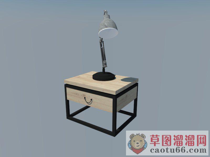 床头柜桌灯台灯SU模型