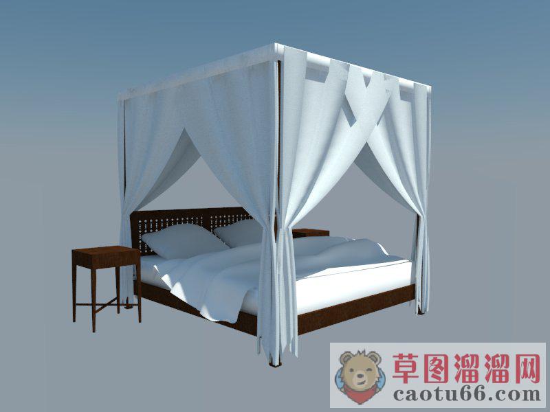 蚊帐床铺家具SU模型