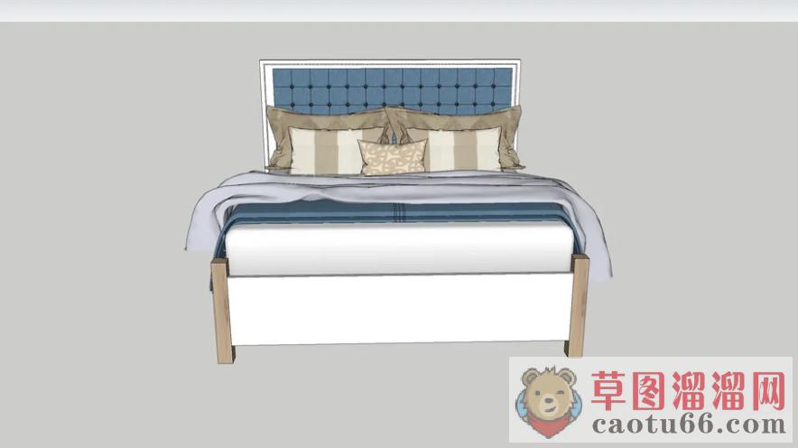 欧式床铺双人床SU模型