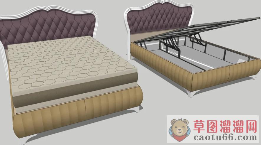 床铺床骨架SU模型