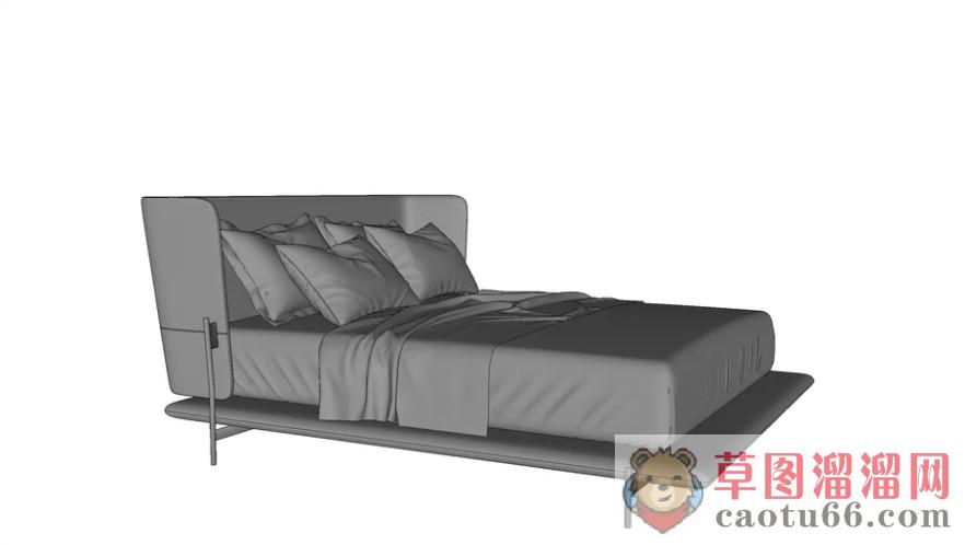 现代床家具SU模型