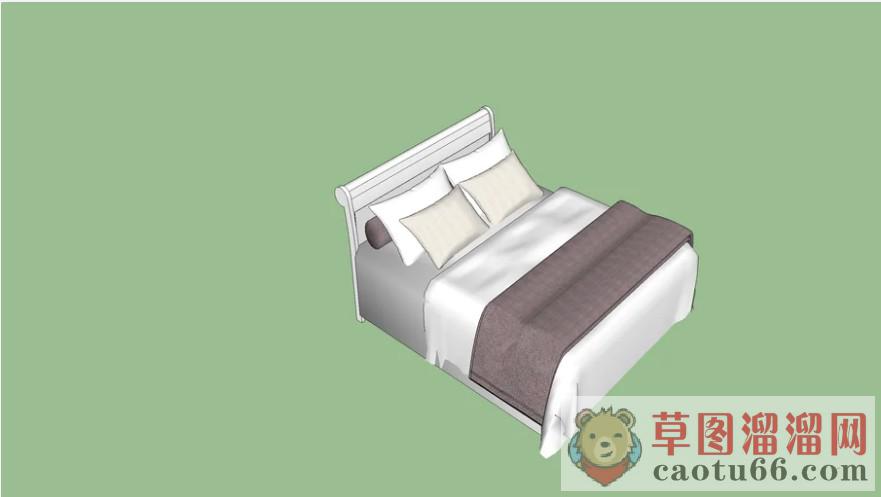 简单双人床SU模型