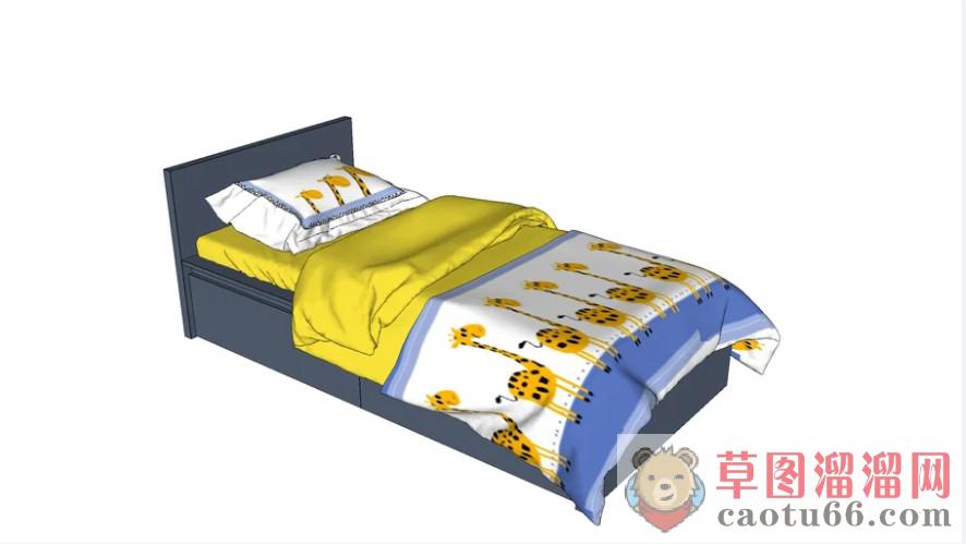 儿童单人床SU模型