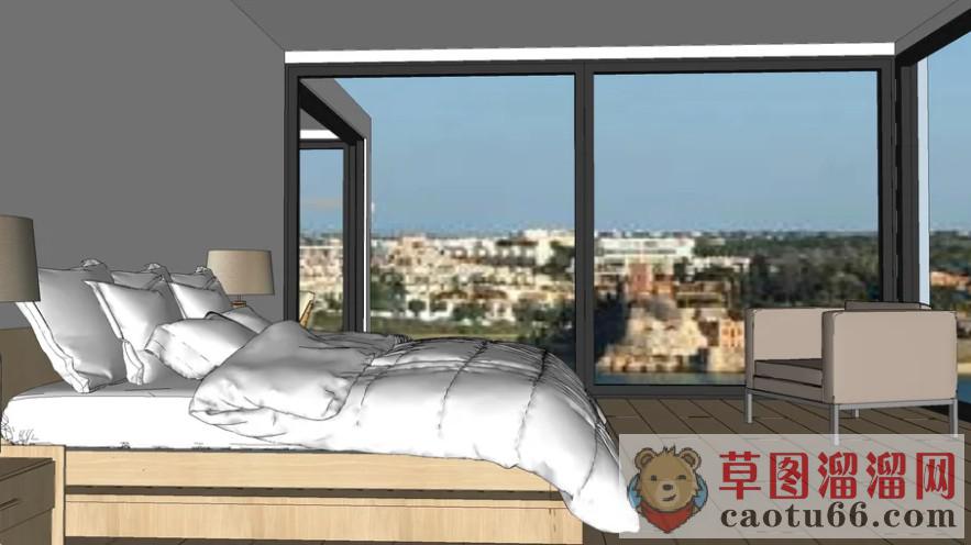 卧室床铺SU模型