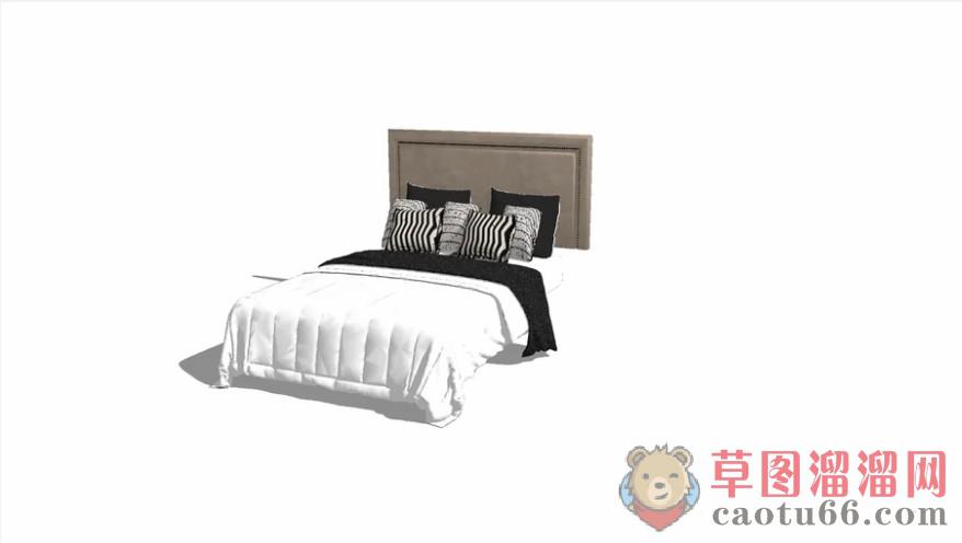双人床床铺家具SU模型