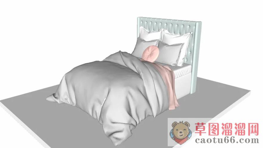 女儿床单人床床铺SU模型