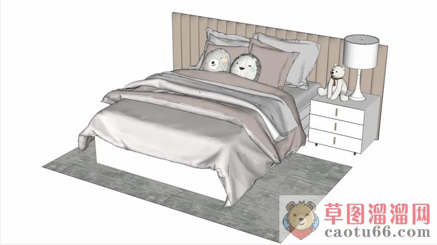 儿童床双人床床铺SU模型