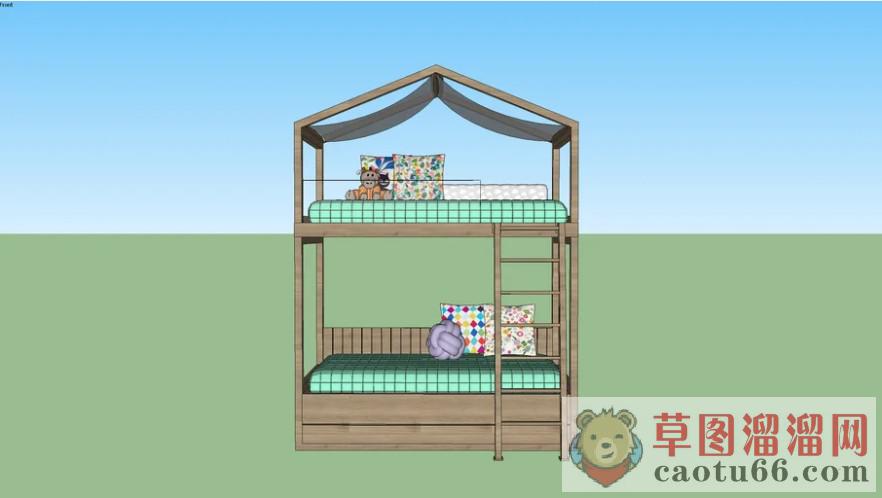 儿童高低铺上下铺SU模型