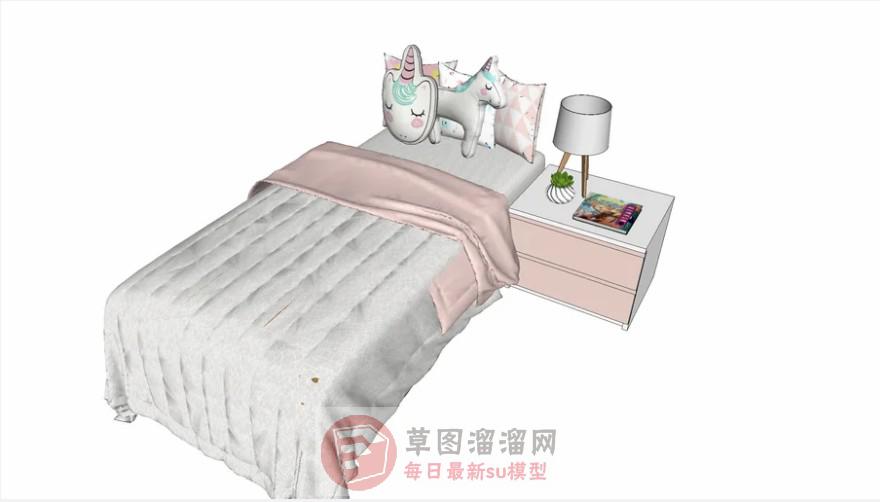 女儿床儿童床床铺SU模型
