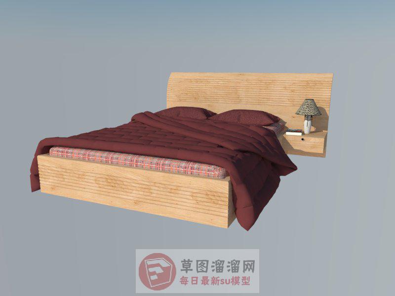 双人床床铺家具SU模型