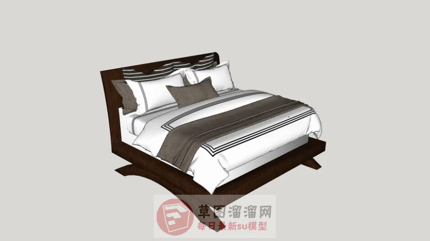 床铺双人床家具SU模型
