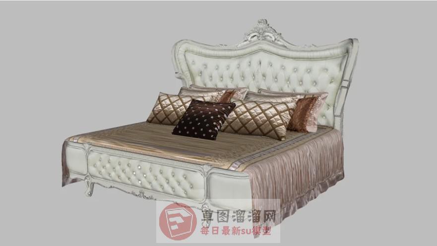 凉席欧式床铺SU模型