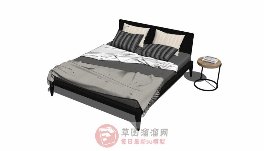 双人床家具床铺SU模型