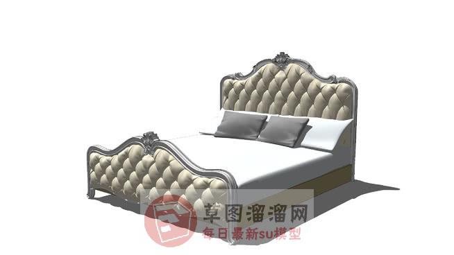 欧式现代双人床SU模型