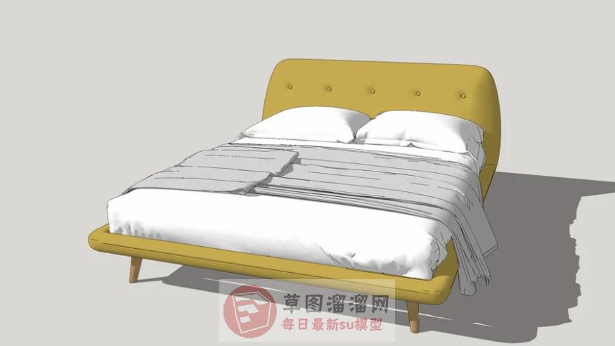 双人床床铺家具SU模型
