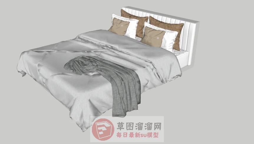 双人床床铺家具SU模型