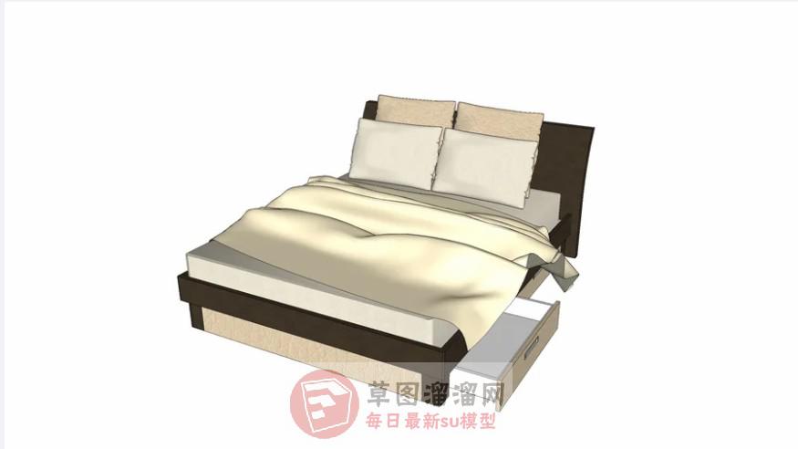 床铺双人床家具SU模型