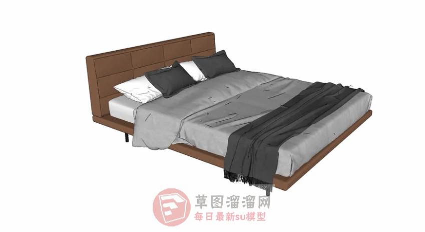 双人床家具床铺SU模型