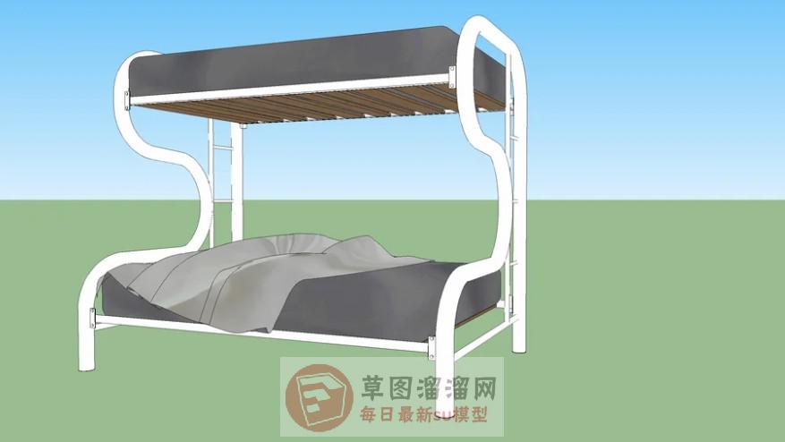 高低铺上下铺床铺SU模型