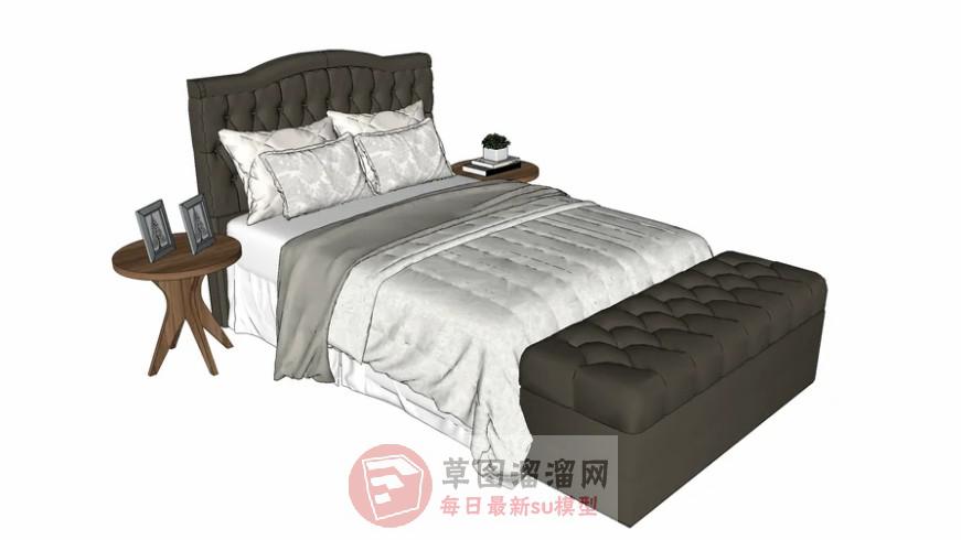软包床铺SU模型