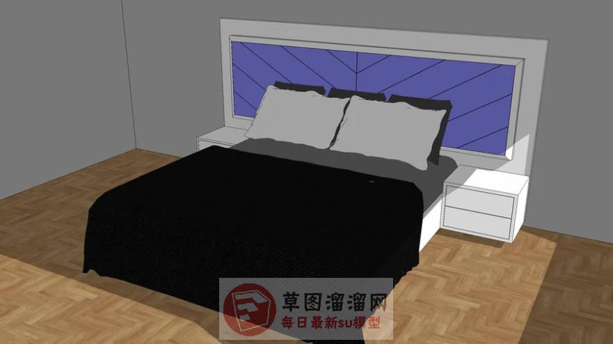 床铺双人床家具SU模型