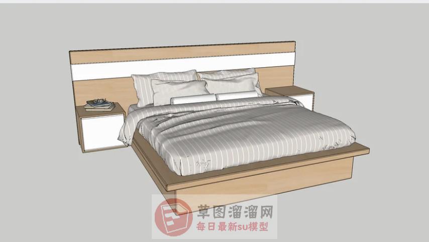 双人床床铺家具SU模型