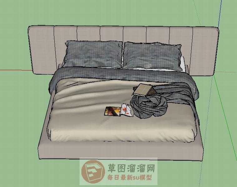 双人床家具床铺SU模型
