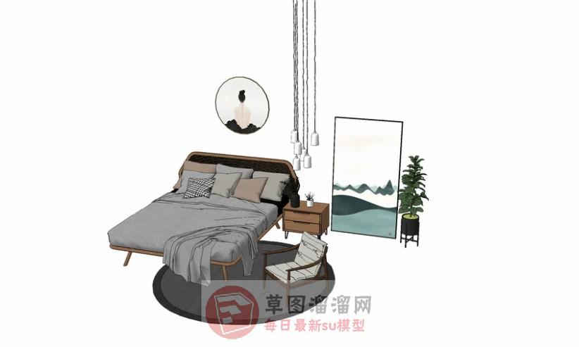 床铺卧室家具SU模型