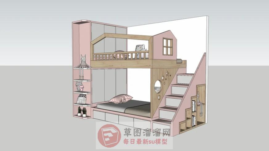 女儿房儿童床床铺SU模型