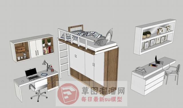 卧室家具书桌SU模型