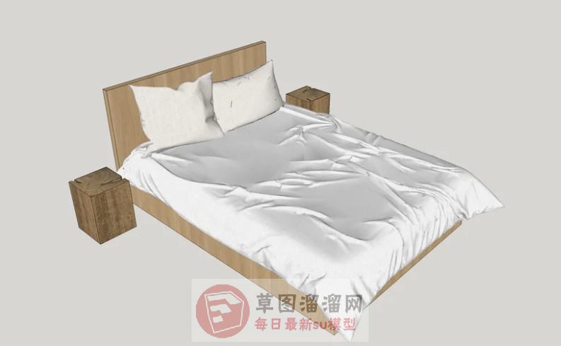 双人床床具床铺SU模型