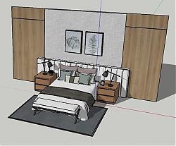 双人床床铺床具SU模型