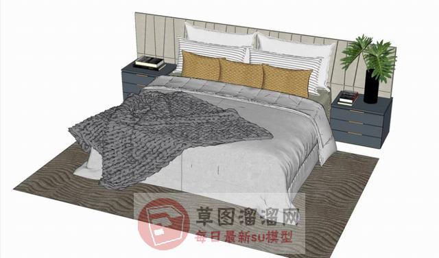 床铺床具床头柜SU模型