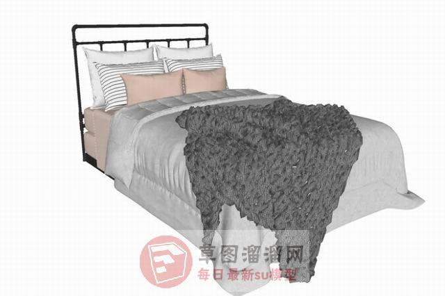 床铺双人床家具SU模型