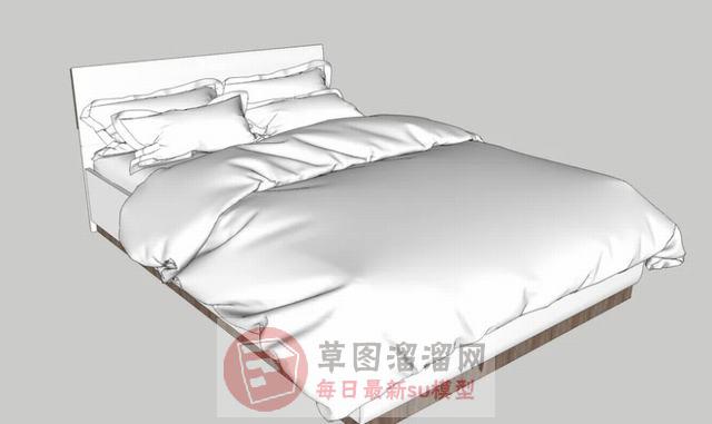 现代床铺床具SU模型