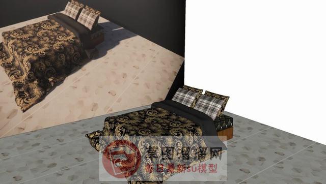 床铺双人床家具SU模型