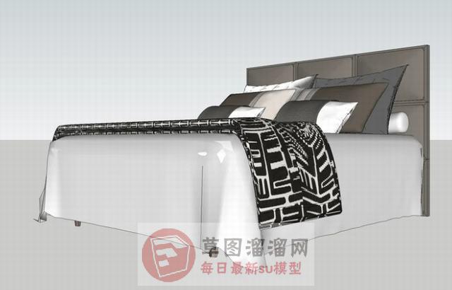 双人床床铺床具SU模型
