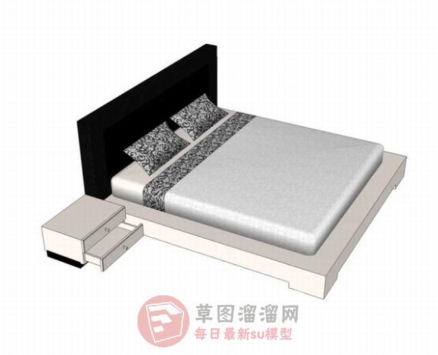 床铺床具床头柜SU模型