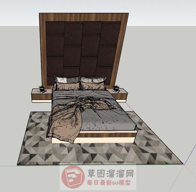 床铺床具床头柜SU模型