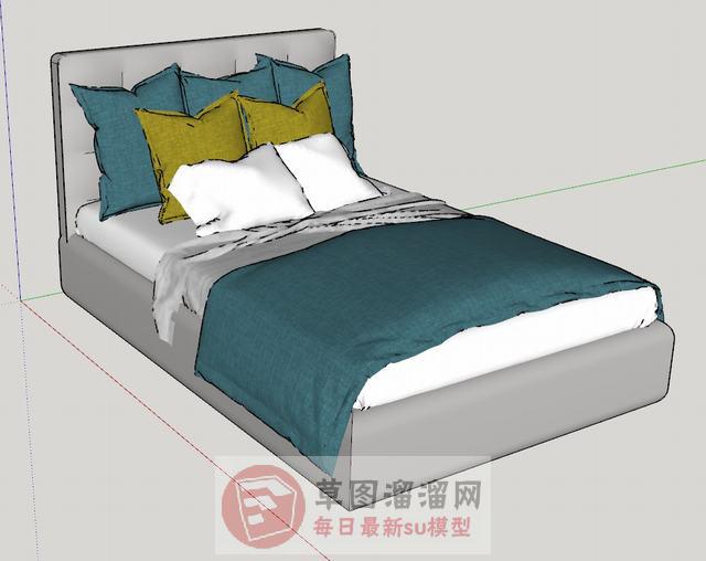 床铺枕头被子SU模型