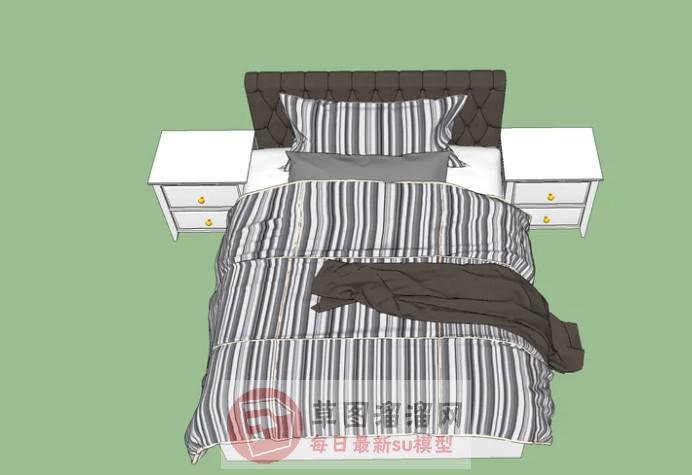 欧式床铺床具SU模型